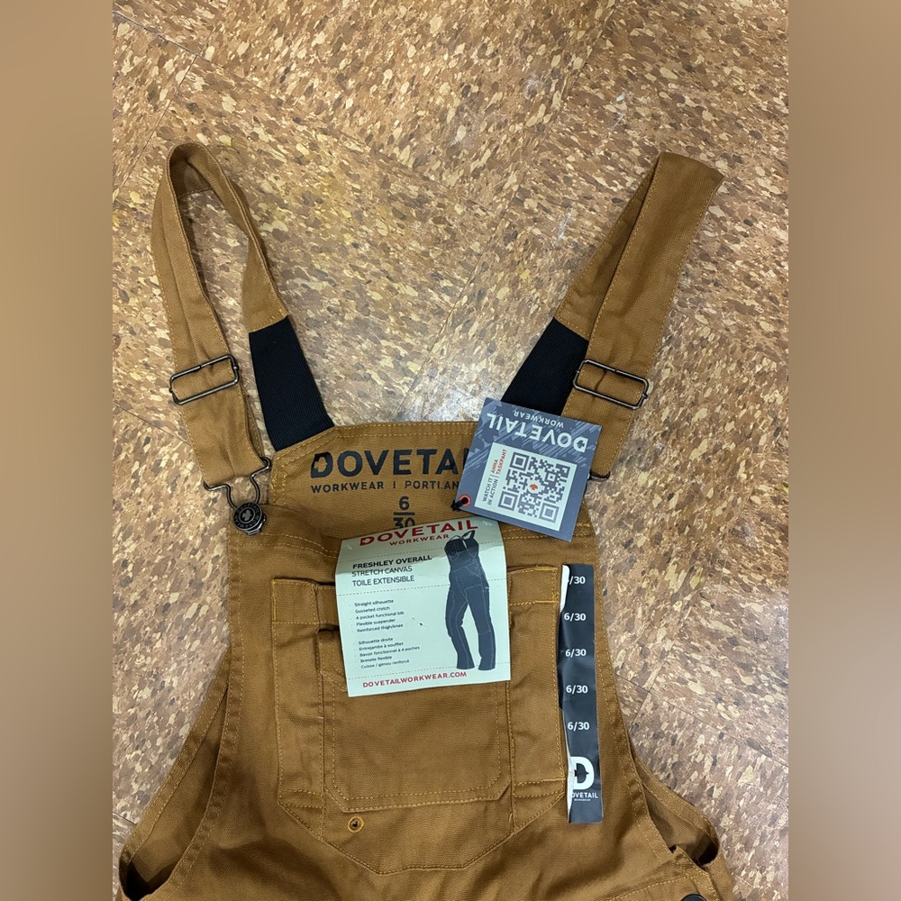 New! Dovetail Workwear, multiple size, Freshley Overalls, Saddle Brown Canvas - Picture 2 of 5